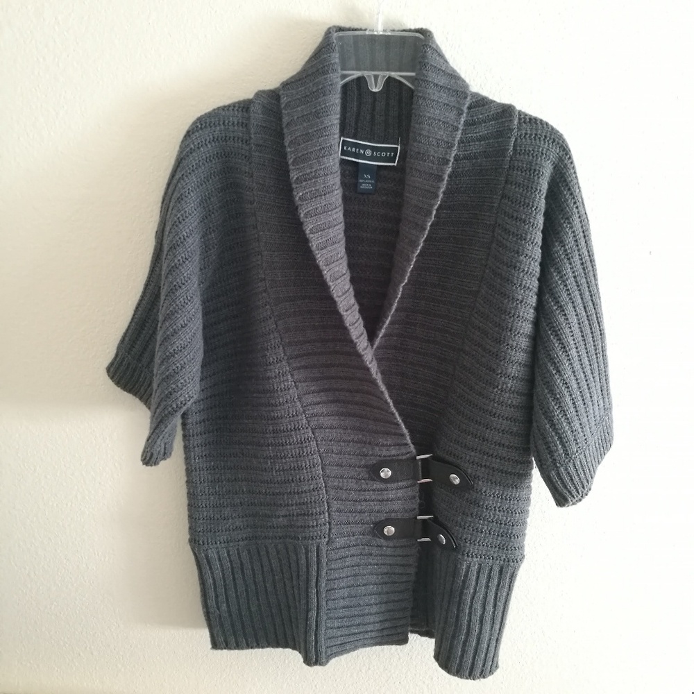 Karen Scott open front sweater